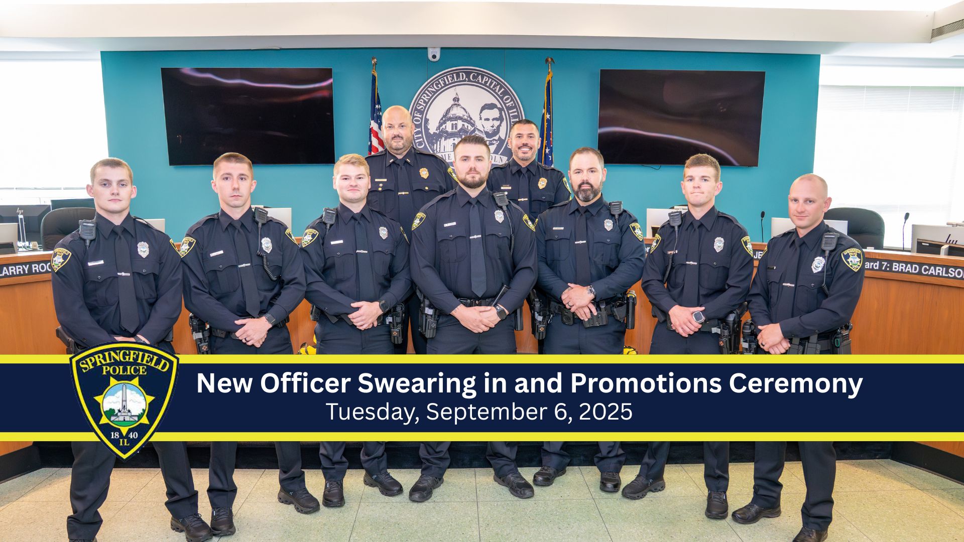 September 6, 2025 Springfield Illinois Police Department Swearing in and Promotions Ceremony