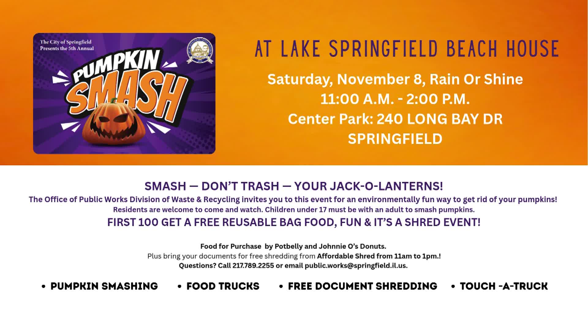 The City of Springfield 5th Annual Pumpkin Smash