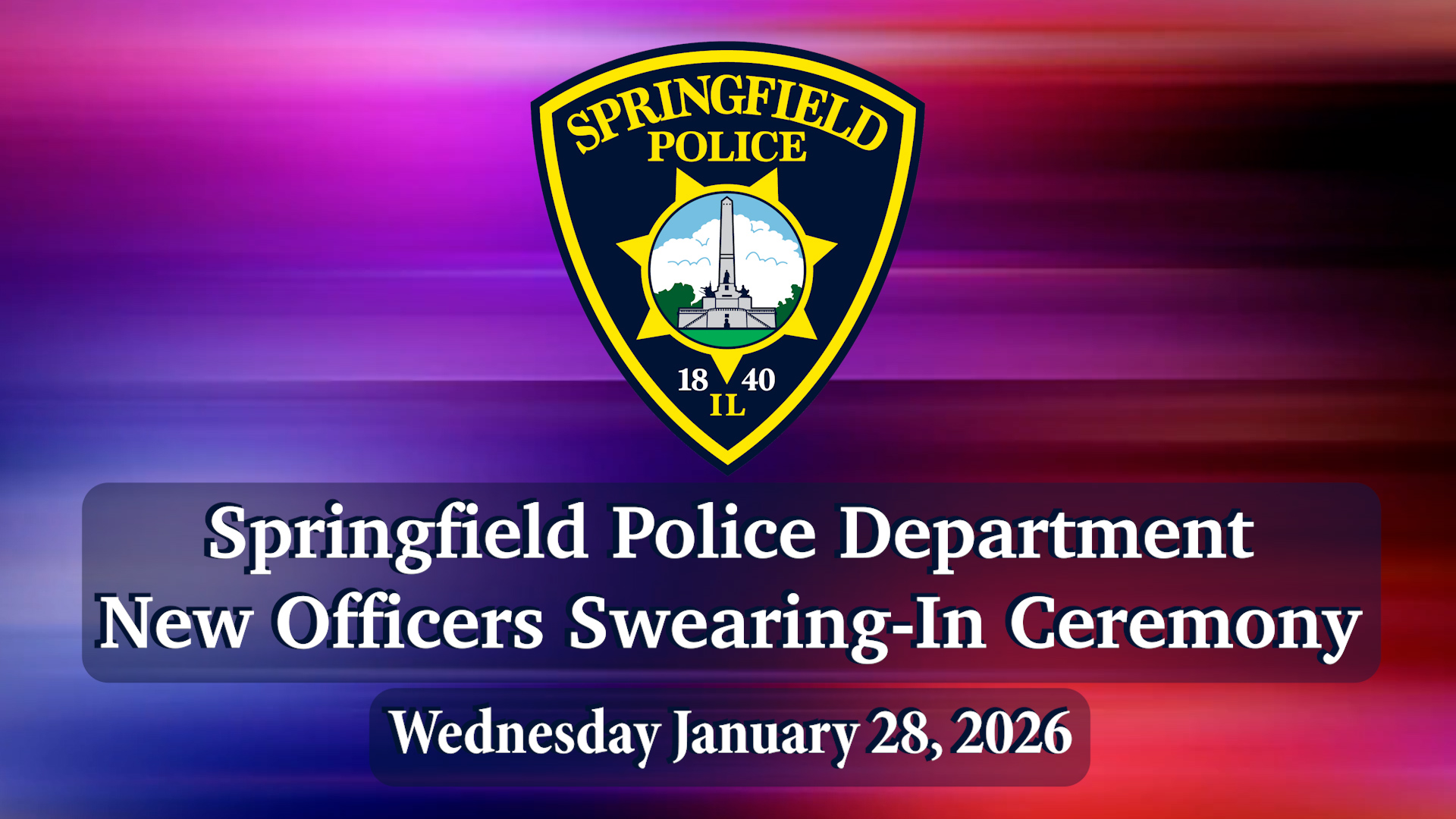 SPD New Officers Swearing In Ceremony, January 28, 2026