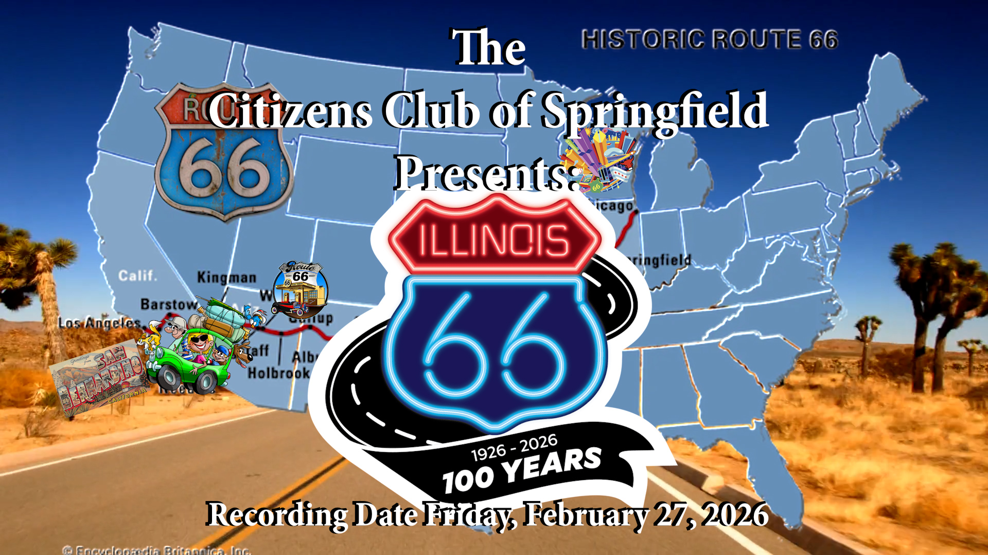 Citizens Club of Springfield, "100 Year Celebration of Route 66," February 27, 2026